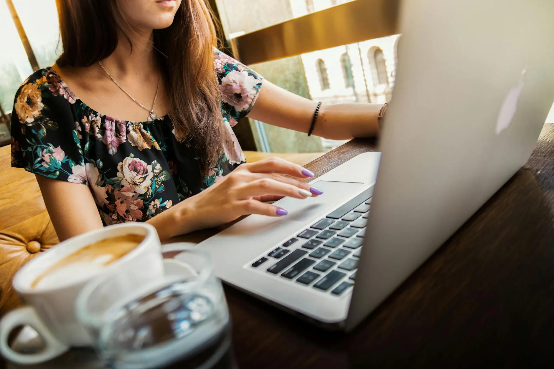 Woman working at laptop